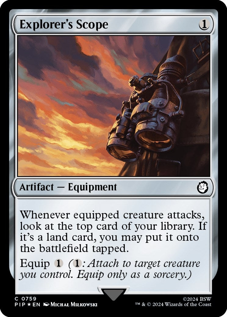 Image for Explorer's Scope (Surge Foil) (759) [Universes Beyond: Fallout] - Magic: The Gathering