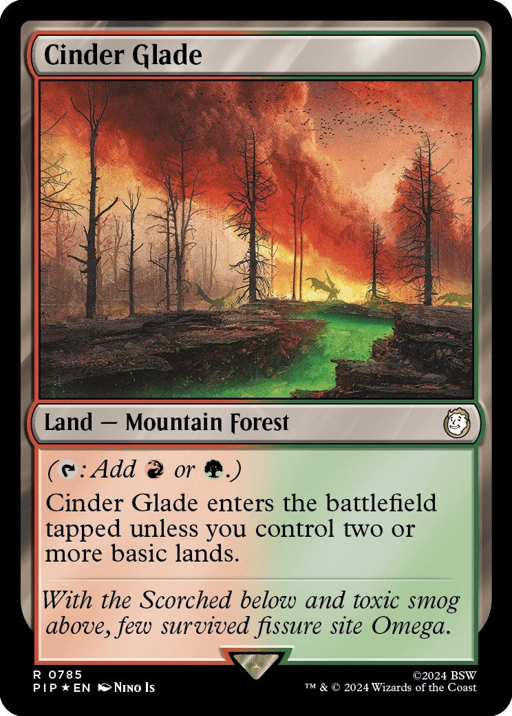 Image for Cinder Glade (Surge Foil) (785) [Universes Beyond: Fallout] - Magic: The Gathering