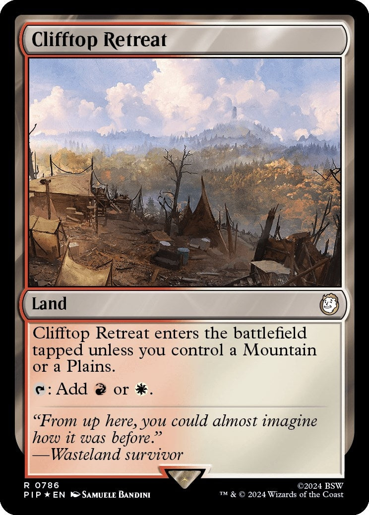 Image for Clifftop Retreat (Surge Foil) (786) [Universes Beyond: Fallout] - Magic: The Gathering