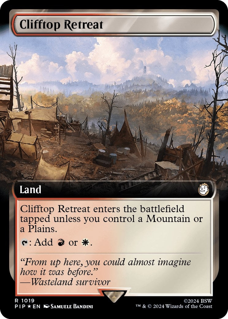 Image for Clifftop Retreat (Extended Art) (Surge Foil) (1019) [Universes Beyond: Fallout] - Magic: The Gathering