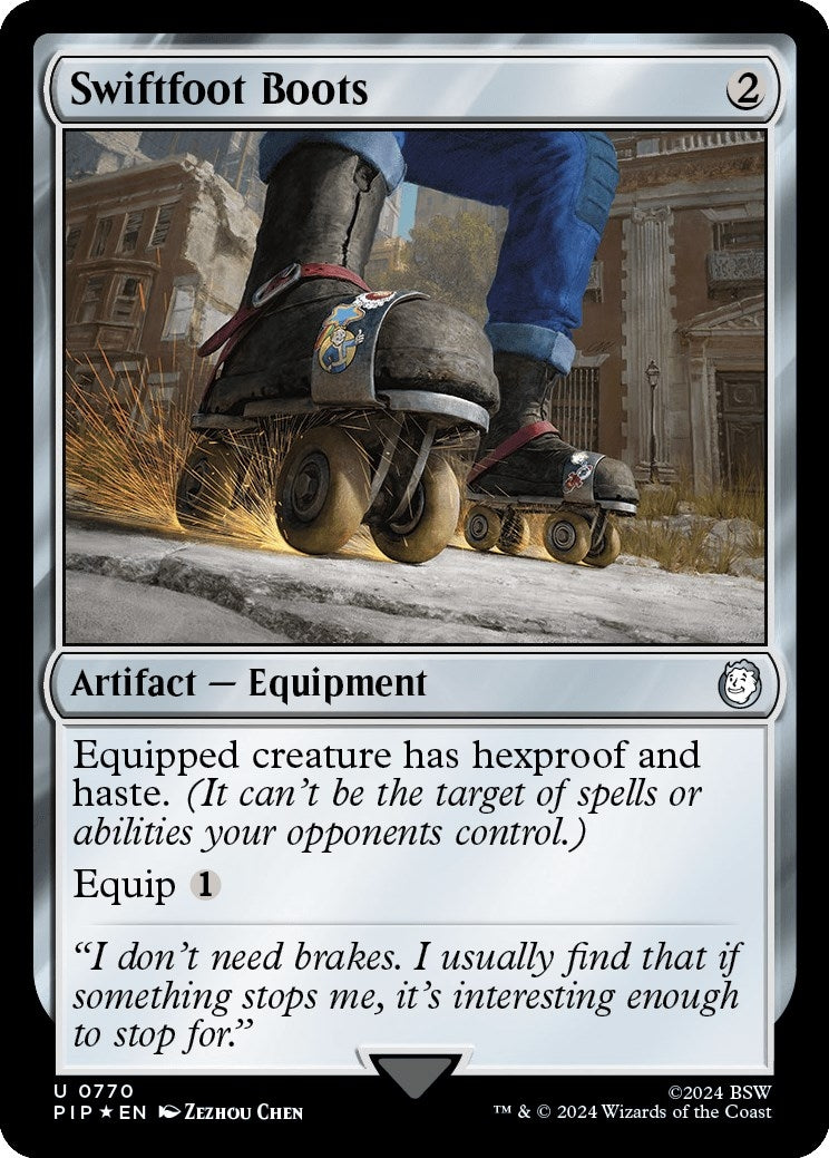 Image for Swiftfoot Boots (Surge Foil) (770) [Universes Beyond: Fallout] - Magic: The Gathering