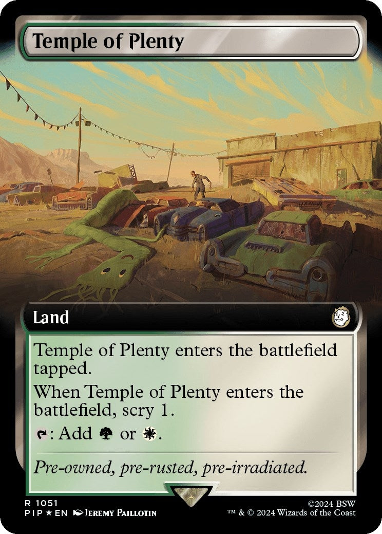 Image for Temple of Plenty (Extended Art) (Surge Foil) (1051) [Universes Beyond: Fallout] - Magic: The Gathering