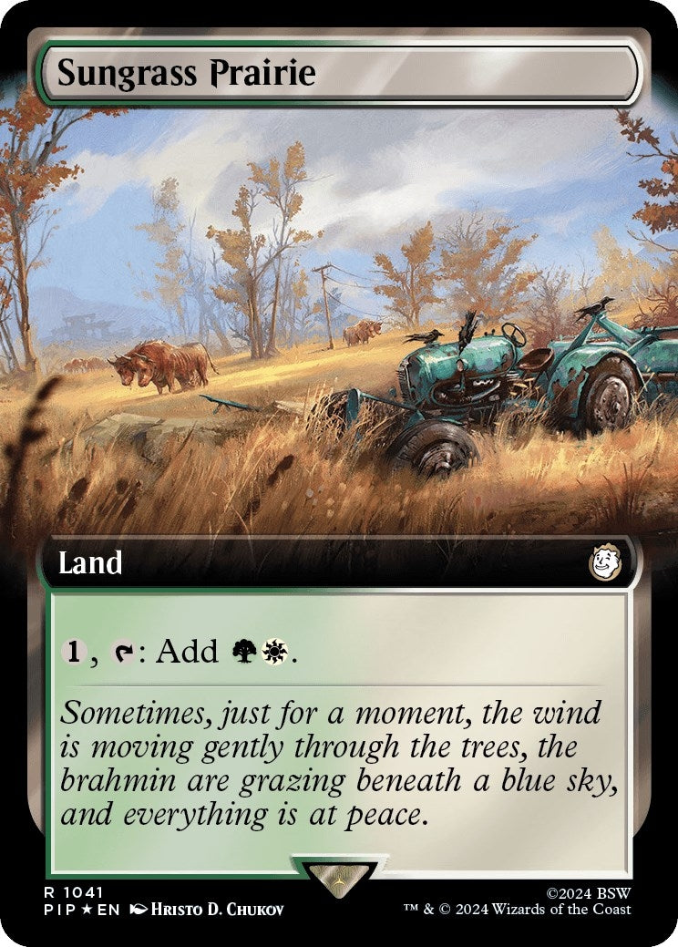Image for Sungrass Prairie (Extended Art) (Surge Foil) (1041) [Universes Beyond: Fallout] - Magic: The Gathering