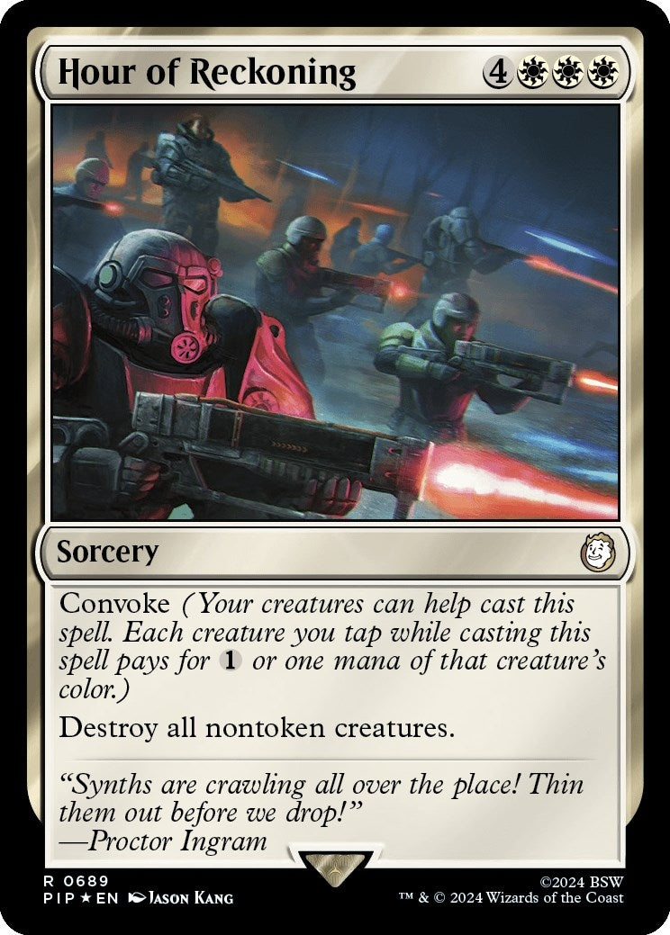 Image for Hour of Reckoning (Surge Foil) (689) [Universes Beyond: Fallout] - Magic: The Gathering