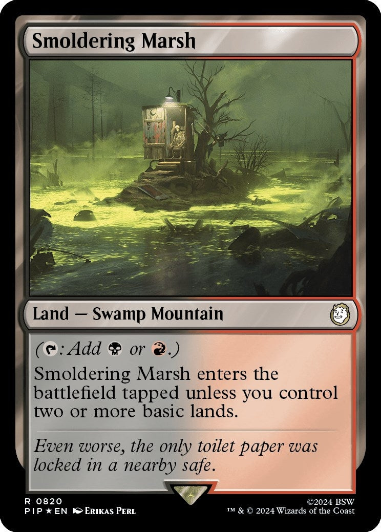 Image for Smoldering Marsh (Surge Foil) (820) [Universes Beyond: Fallout] - Magic: The Gathering