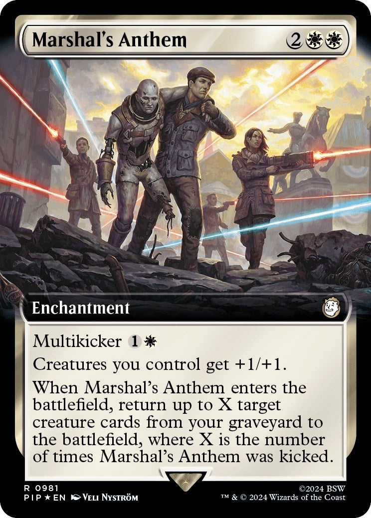 Image for Marshal's Anthem (Extended Art) (Surge Foil) (981) [Universes Beyond: Fallout] - Magic: The Gathering