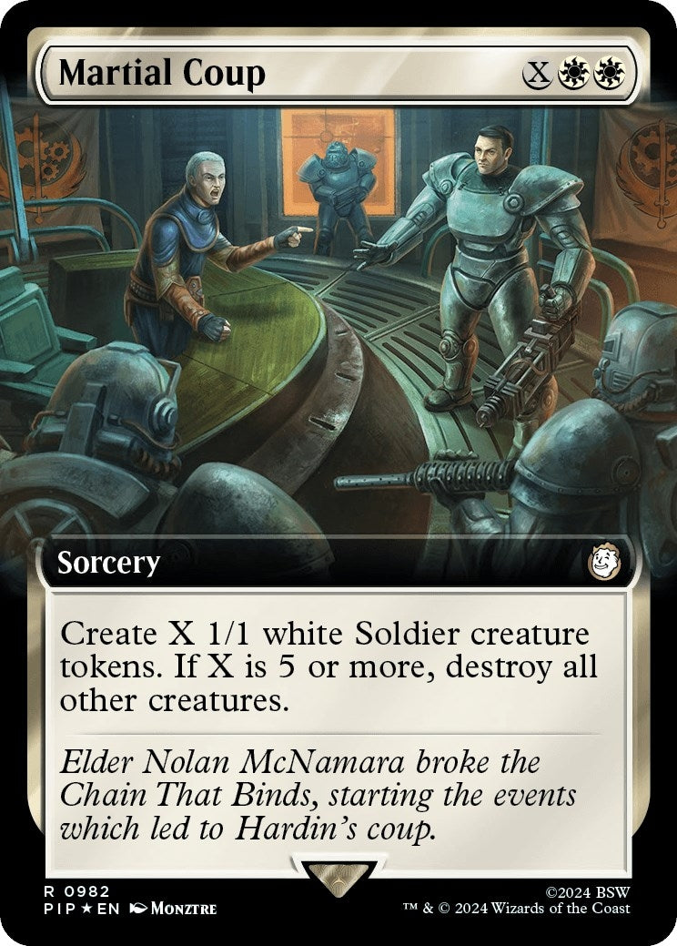 Image for Martial Coup (Extended Art) (Surge Foil) (982) [Universes Beyond: Fallout] - Magic: The Gathering