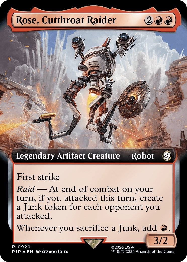 Image for Rose, Cutthroat Raider (Extended Art) (Surge Foil) (920) [Universes Beyond: Fallout] - Magic: The Gathering