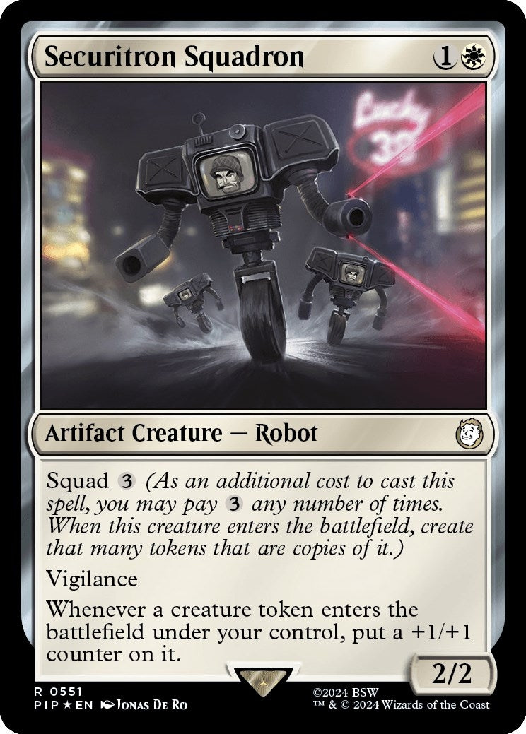 Image for Securitron Squadron (Surge Foil) (551) [Universes Beyond: Fallout] - Magic: The Gathering
