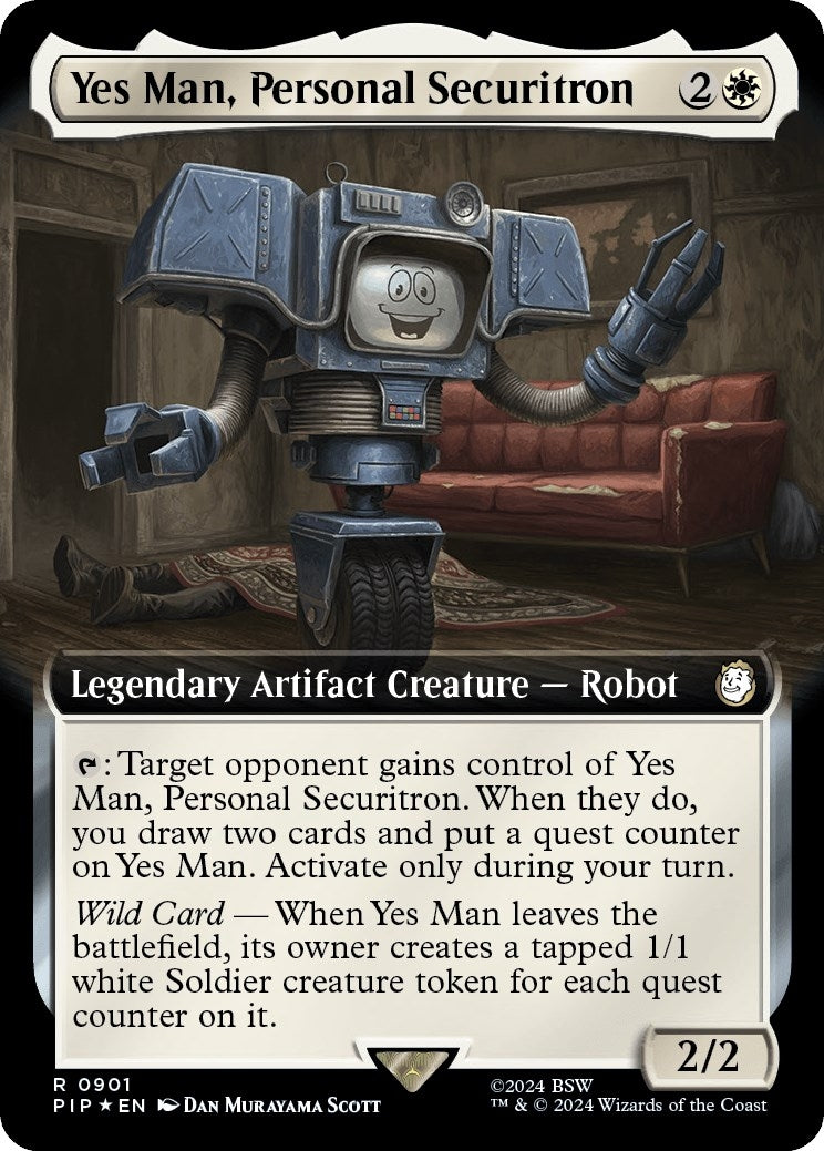 Image for Yes Man, Personal Securitron (Extended Art) (Surge Foil) (901) [Universes Beyond: Fallout] - Magic: The Gathering