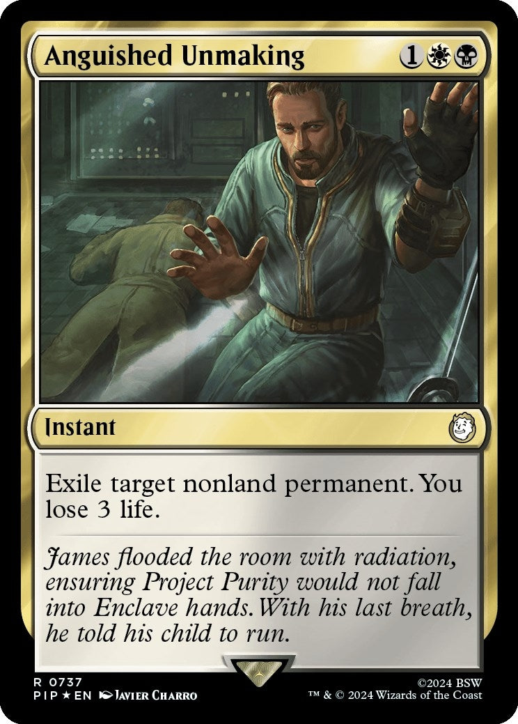 Image for Anguished Unmaking (Surge Foil) (737) [Universes Beyond: Fallout] - Magic: The Gathering