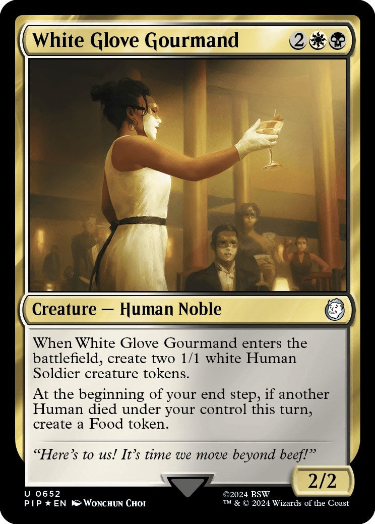 Image for White Glove Gourmand (Surge Foil) (652) [Universes Beyond: Fallout] - Magic: The Gathering