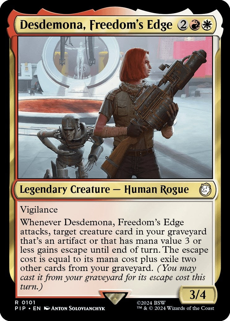 Image for Desdemona, Freedom's Edge (101) [Universes Beyond: Fallout] - Magic: The Gathering