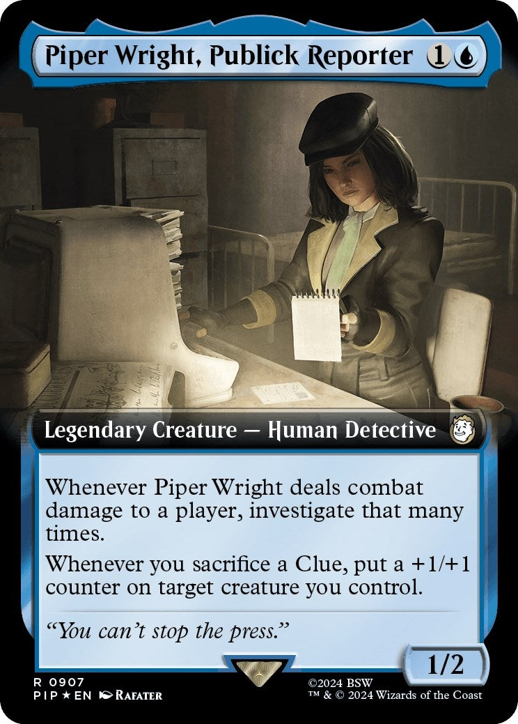 Image for Piper Wright, Publick Reporter (Extended Art) (Surge Foil) (907) [Universes Beyond: Fallout] - Magic: The Gathering