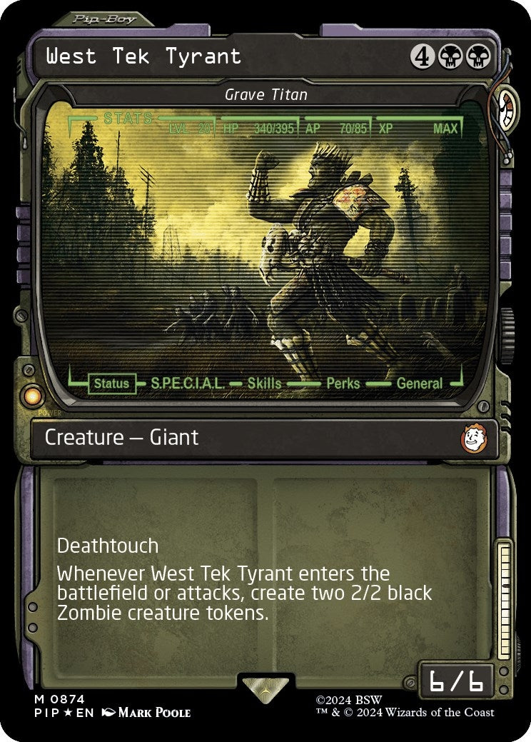 Image for West Tek Tyrant - Grave Titan (Showcase) (Surge Foil) (874) [Universes Beyond: Fallout] - Magic: The Gathering