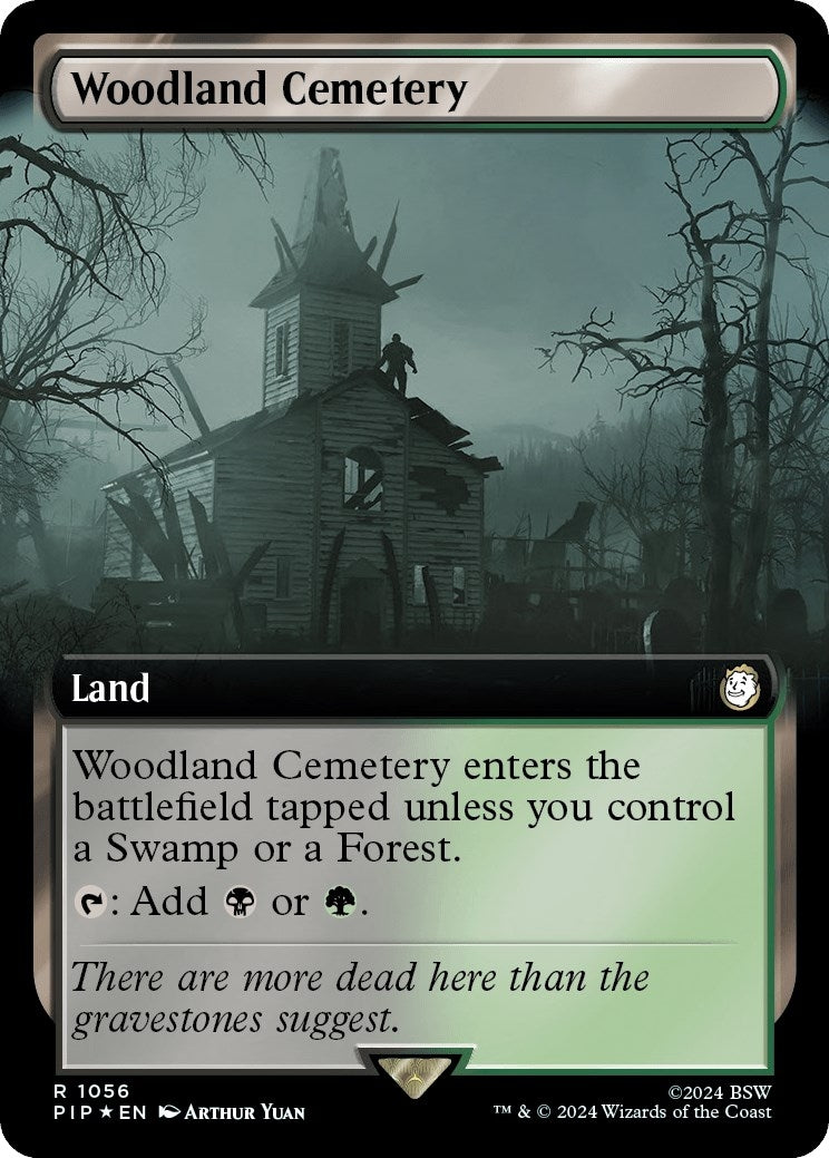 Image for Woodland Cemetery (Extended Art) (Surge Foil) (1056) [Universes Beyond: Fallout] - Magic: The Gathering
