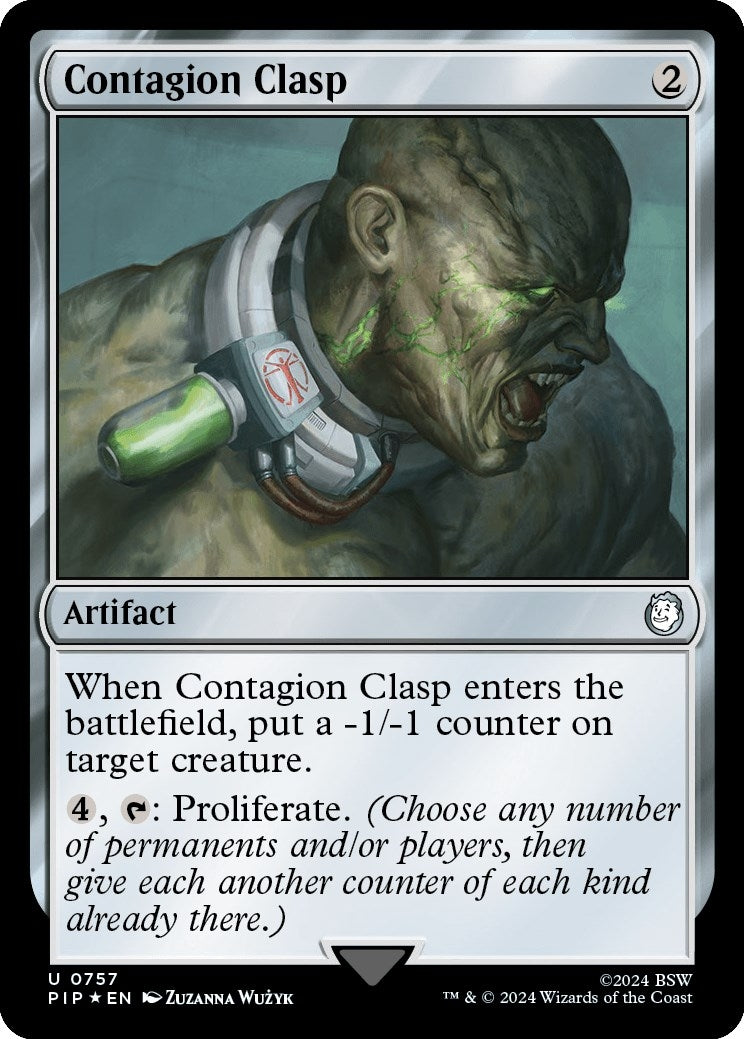 Image for Contagion Clasp (Surge Foil) (757) [Universes Beyond: Fallout] - Magic: The Gathering