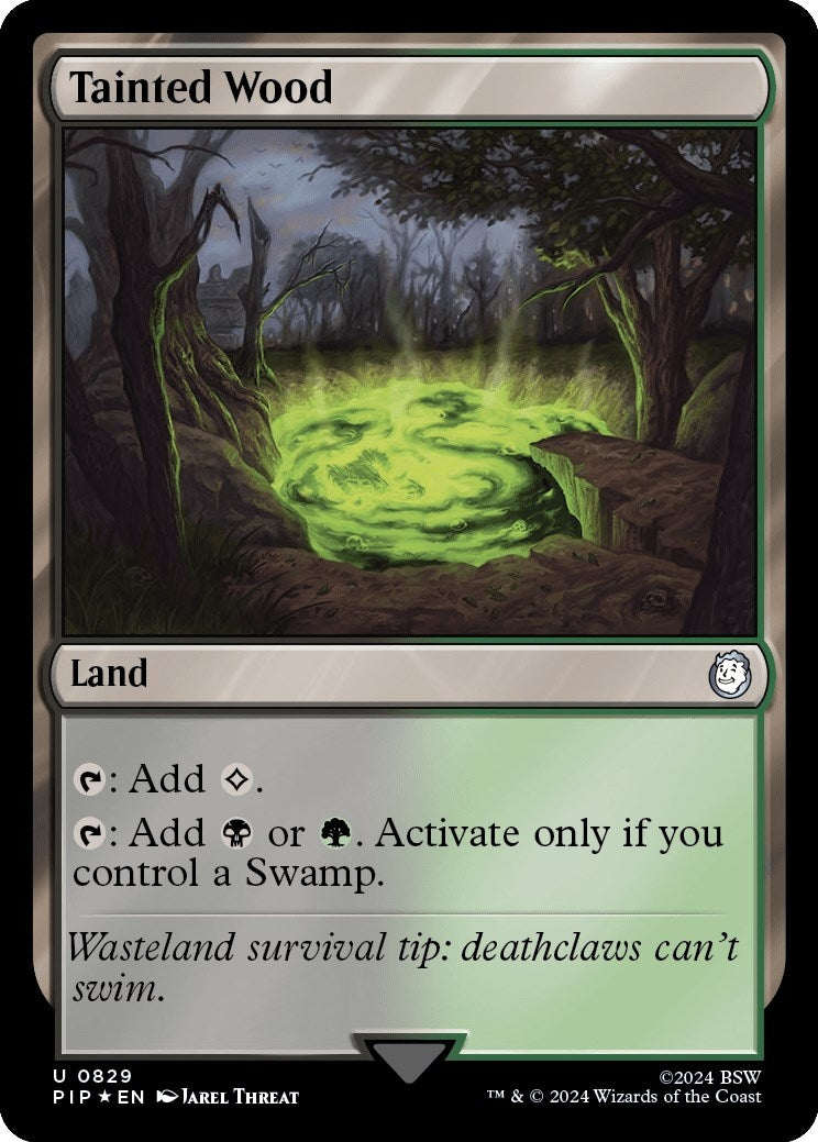 Image for Tainted Wood (Surge Foil) (829) [Universes Beyond: Fallout] - Magic: The Gathering