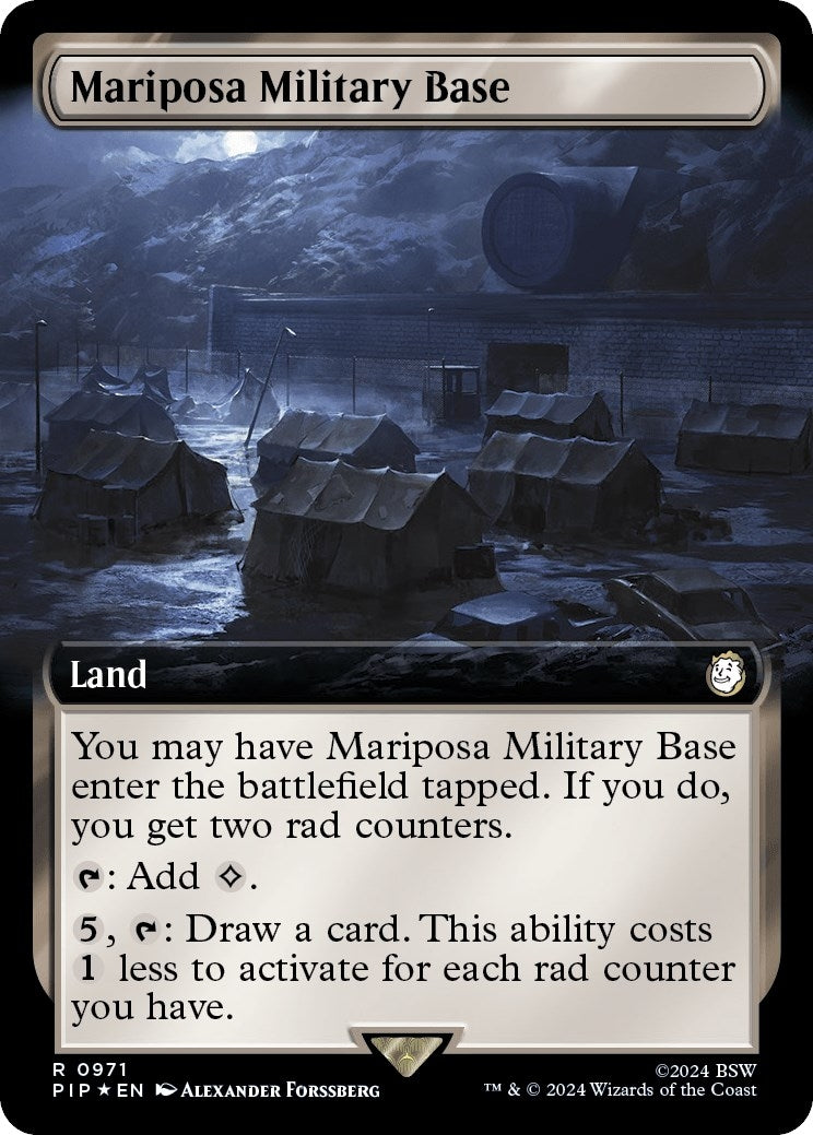 Image for Mariposa Military Base (Extended Art) (Surge Foil) (971) [Universes Beyond: Fallout] - Magic: The Gathering