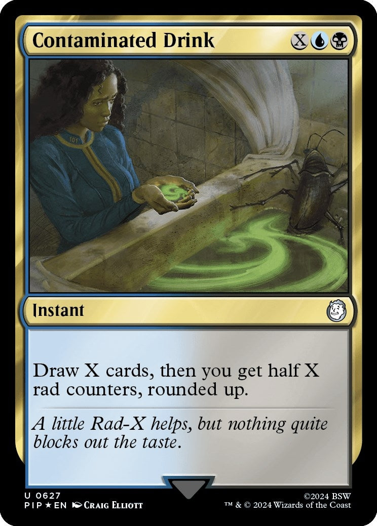 Image for Contaminated Drink (Surge Foil) (627) [Universes Beyond: Fallout] - Magic: The Gathering