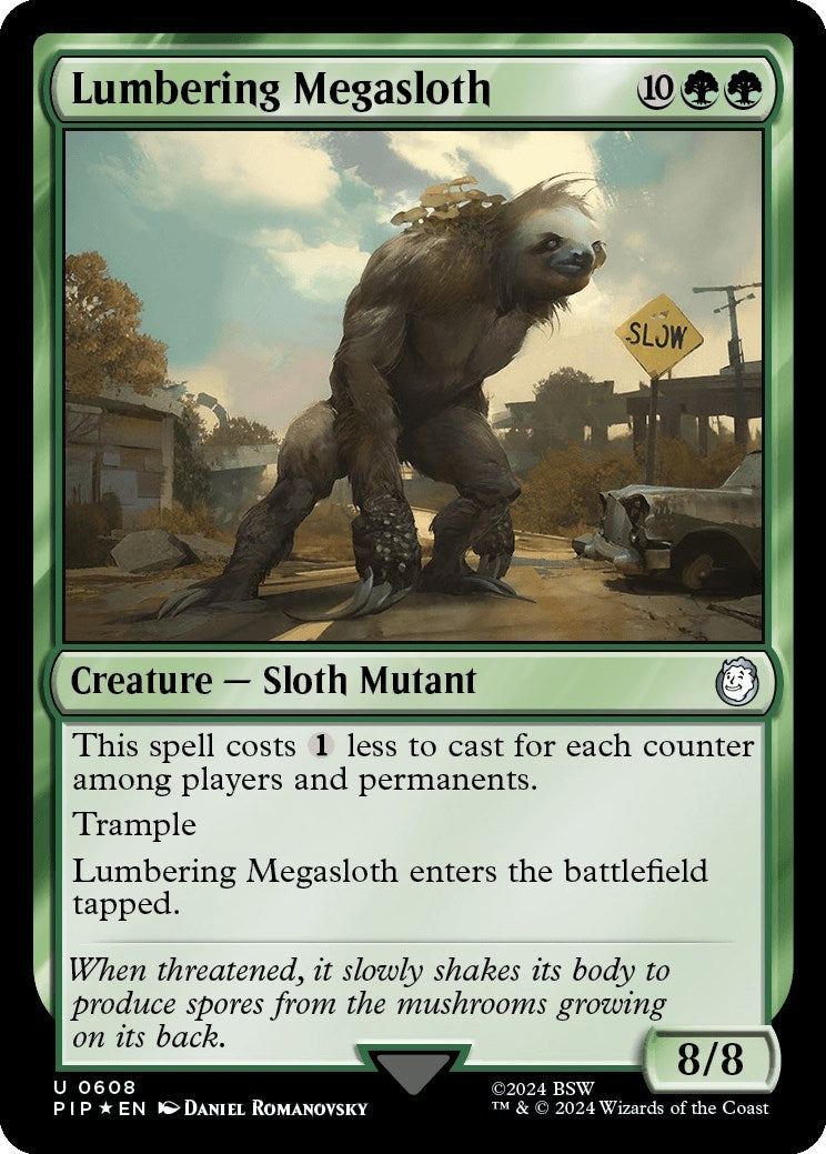 Image for Lumbering Megasloth (Surge Foil) (608) [Universes Beyond: Fallout] - Magic: The Gathering