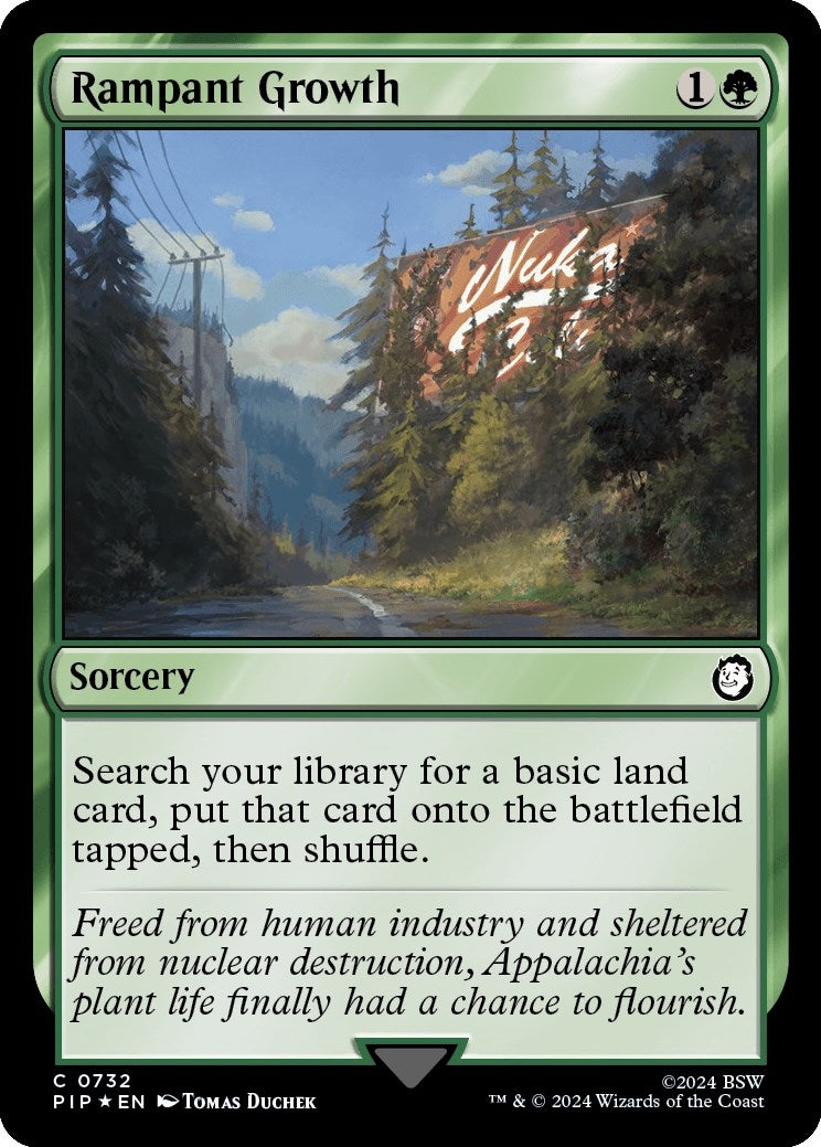 Image for Rampant Growth (Surge Foil) (732) [Universes Beyond: Fallout] - Magic: The Gathering