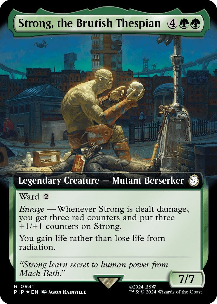 Image for Strong, the Brutish Thespian (Extended Art) (Surge Foil) (931) [Universes Beyond: Fallout] - Magic: The Gathering