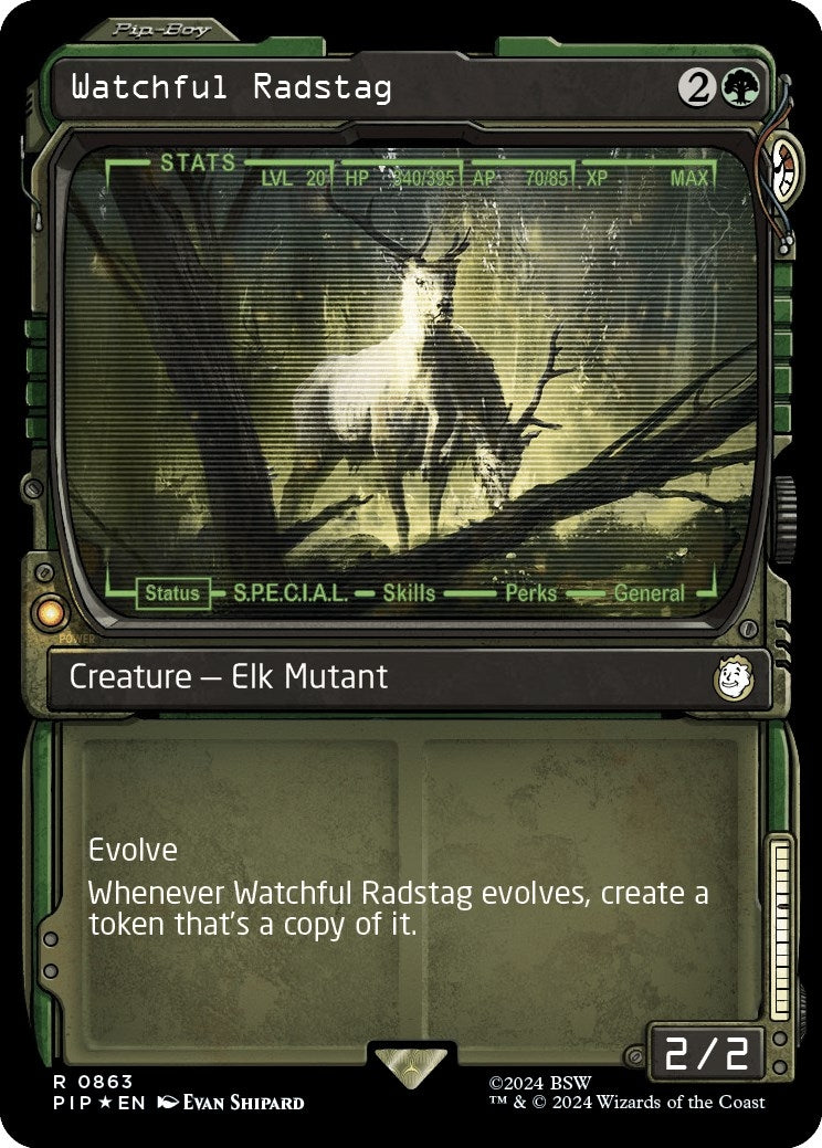 Image for Watchful Radstag (Showcase) (Surge Foil) (863) [Universes Beyond: Fallout] - Magic: The Gathering