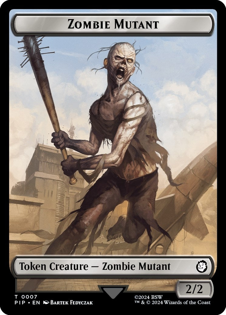 Image for Zombie Mutant // Clue Double-Sided Token (7 // 11) [Universes Beyond: Fallout] - Magic: The Gathering
