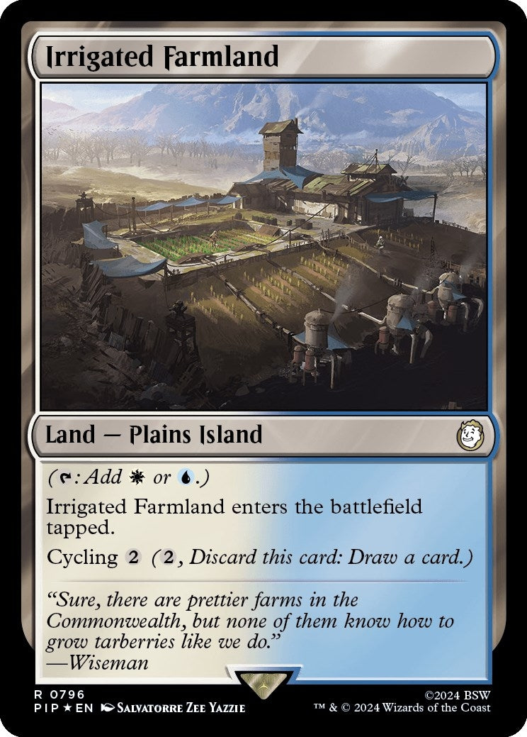 Image for Irrigated Farmland (Surge Foil) (796) [Universes Beyond: Fallout] - Magic: The Gathering