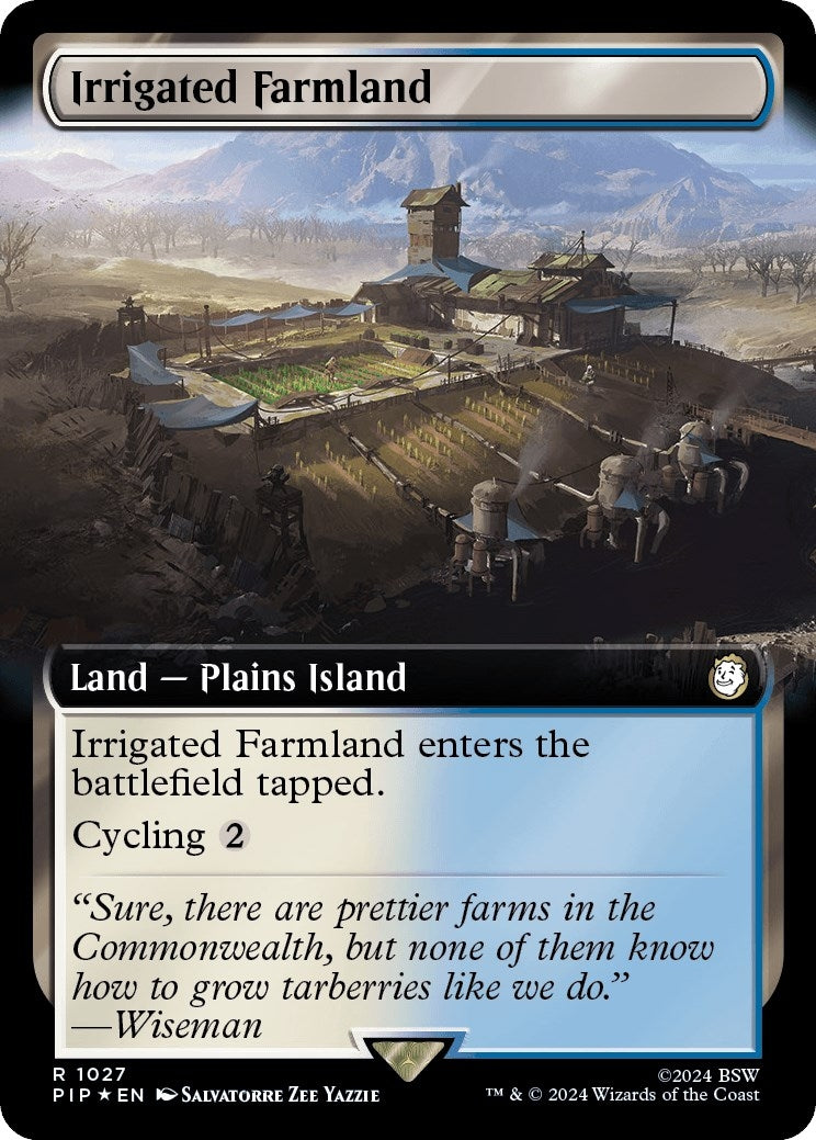 Image for Irrigated Farmland (Extended Art) (Surge Foil) (1027) [Universes Beyond: Fallout] - Magic: The Gathering