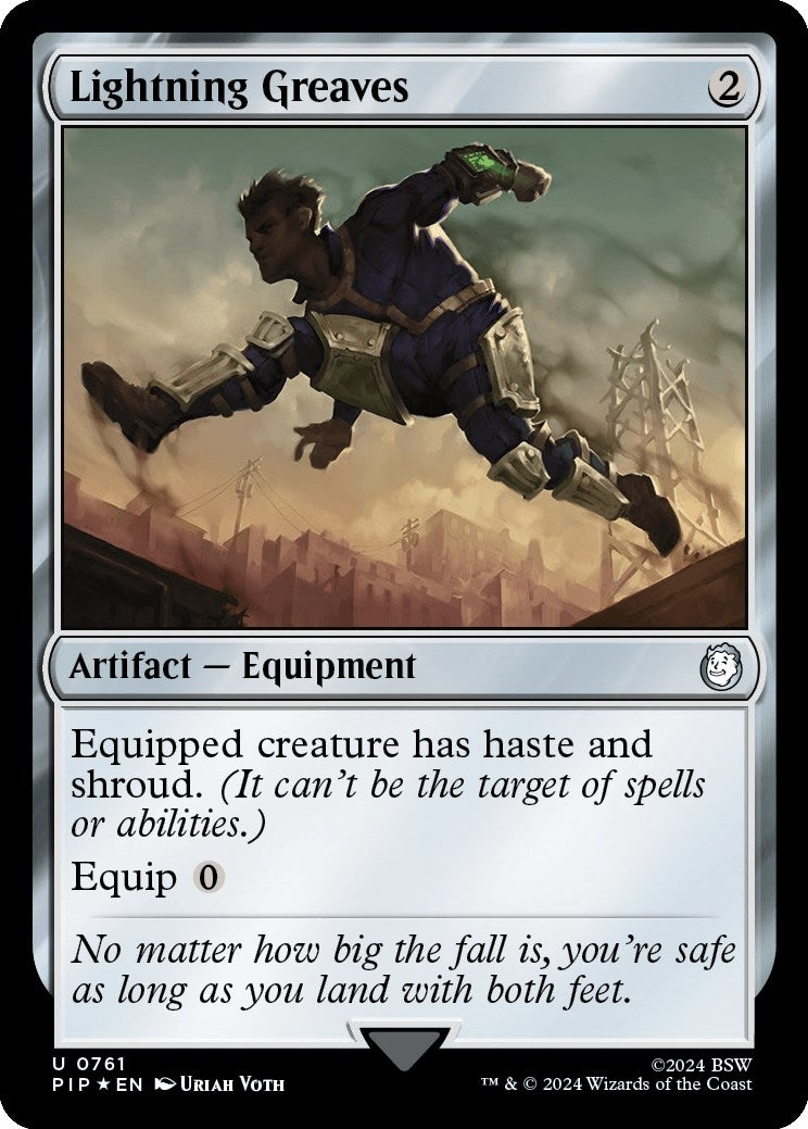 Image for Lightning Greaves (Surge Foil) (761) [Universes Beyond: Fallout] - Magic: The Gathering