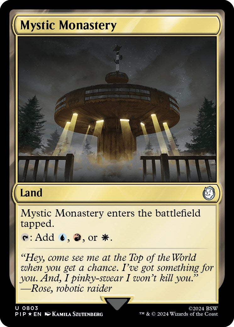 Image for Mystic Monastery (Surge Foil) (803) [Universes Beyond: Fallout] - Magic: The Gathering