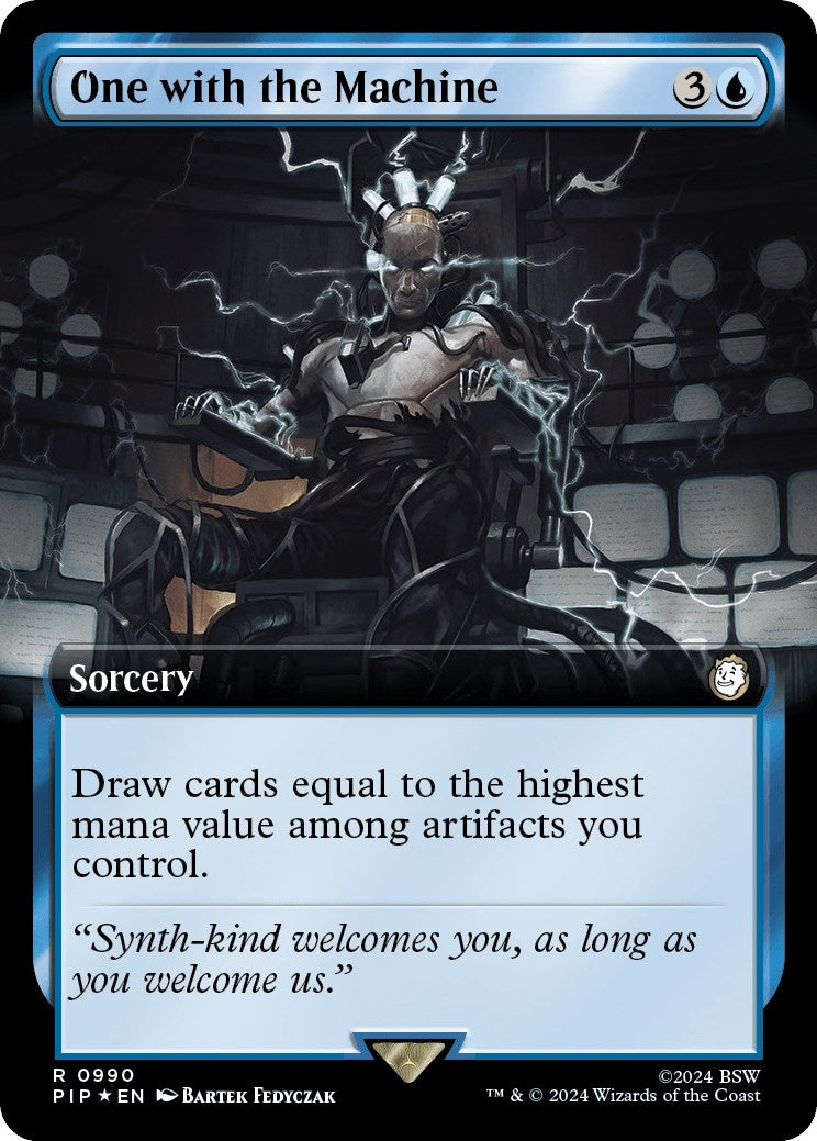 Image for One with the Machine (Extended Art) (Surge Foil) (990) [Universes Beyond: Fallout] - Magic: The Gathering