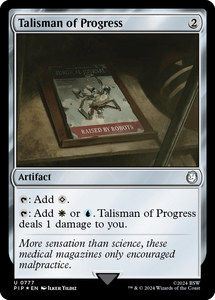 Image for Talisman of Progress (Surge Foil) (777) [Universes Beyond: Fallout] - Magic: The Gathering