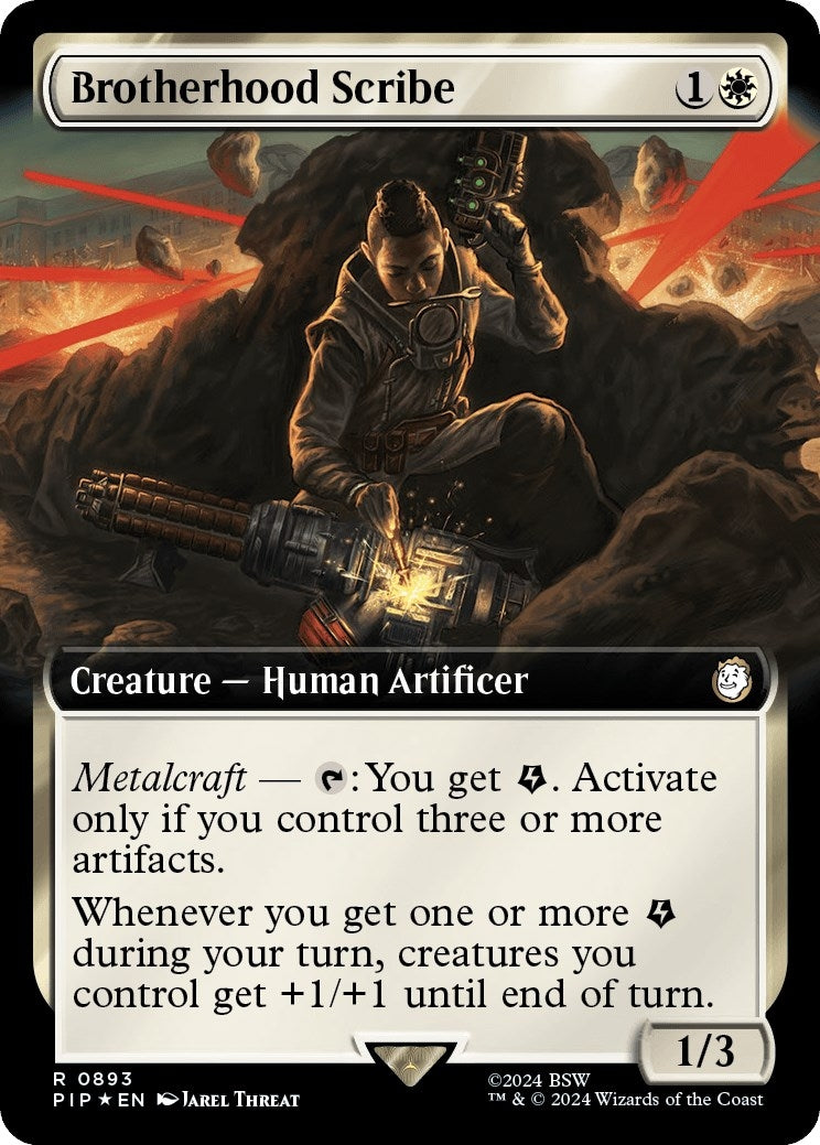 Image for Brotherhood Scribe (Extended Art) (Surge Foil) (893) [Universes Beyond: Fallout] - Magic: The Gathering