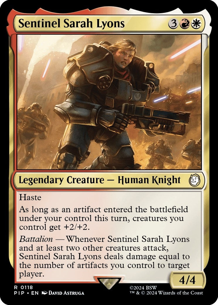 Image for Sentinel Sarah Lyons (118) [Universes Beyond: Fallout] - Magic: The Gathering