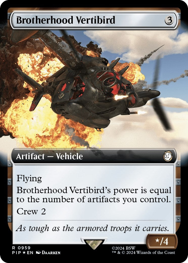 Image for Brotherhood Vertibird (Extended Art) (Surge Foil) (959) [Universes Beyond: Fallout] - Magic: The Gathering