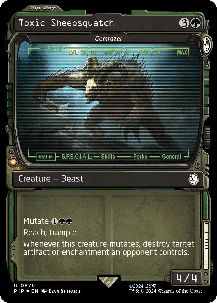 Image for Toxic Sheepsquatch - Gemrazer (Showcase) (Surge Foil) (879) [Universes Beyond: Fallout] - Magic: The Gathering