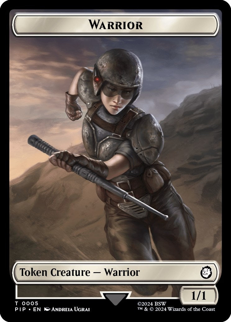Image for Warrior // Food (0012) Double-Sided Token (5 // 12) [Universes Beyond: Fallout] - Magic: The Gathering