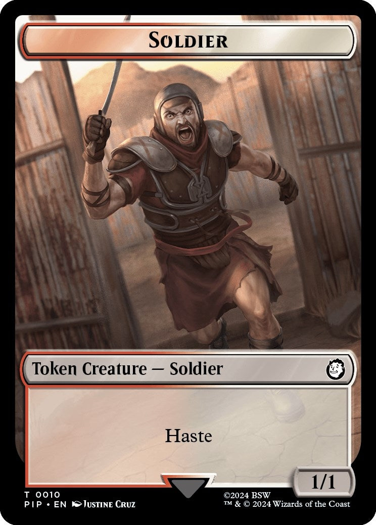 Image for Soldier (0010) // Warrior Double-Sided Token (10 // 5) [Universes Beyond: Fallout] - Magic: The Gathering