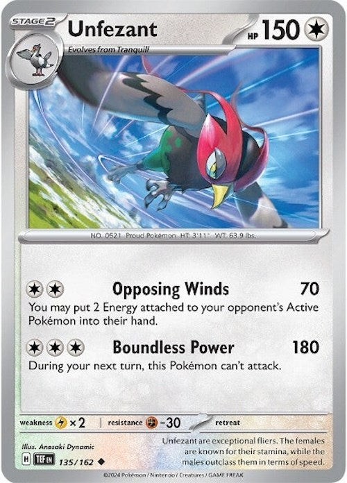 Image for Unfezant (135/162) [SV05: Temporal Forces] - Pokemon