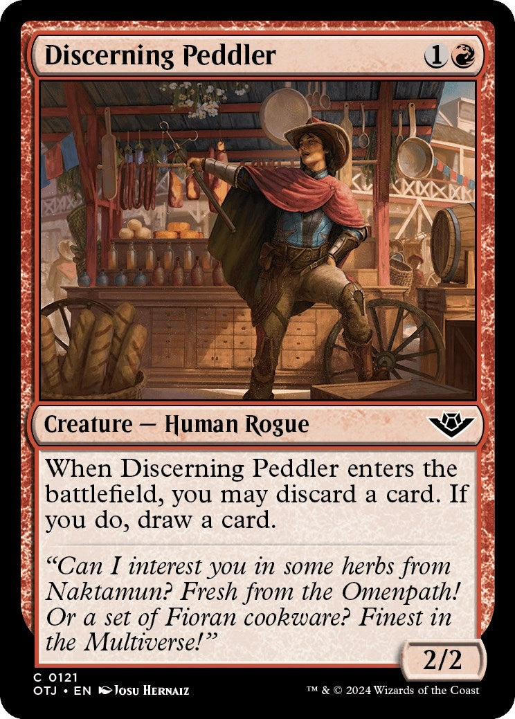 Image for Discerning Peddler (121) [Outlaws of Thunder Junction] - Magic: The Gathering