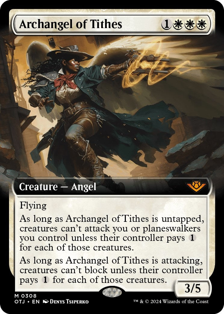 Image for Archangel of Tithes (Extended Art) (308) [Outlaws of Thunder Junction] - Magic: The Gathering