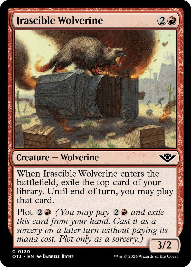 Image for Irascible Wolverine (130) [Outlaws of Thunder Junction] - Magic: The Gathering