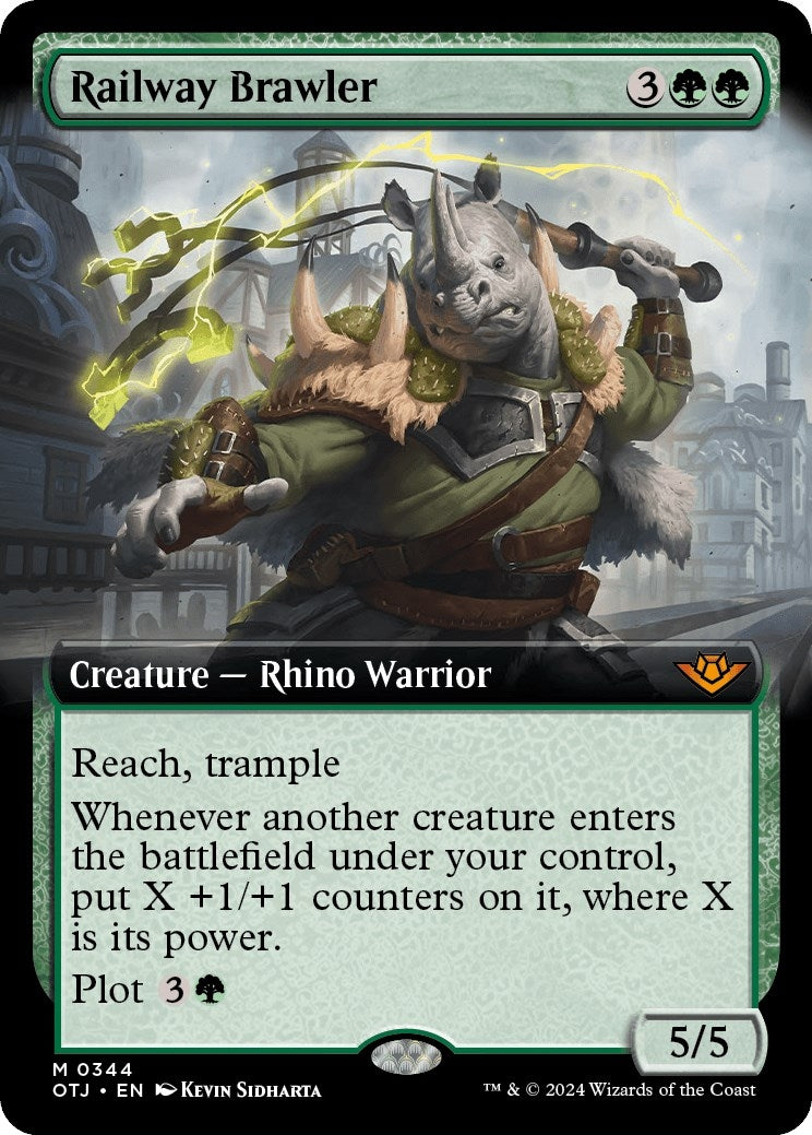 Image for Railway Brawler (Extended Art) (344) [Outlaws of Thunder Junction] - Magic: The Gathering