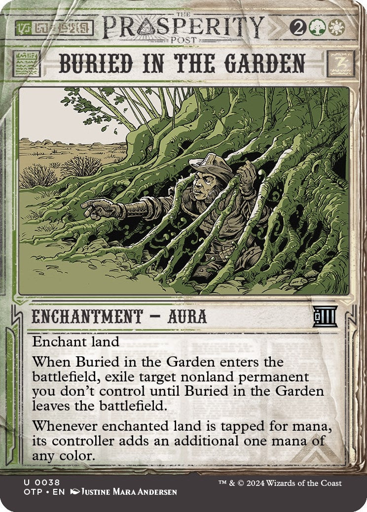 Image for Buried in the Garden (38) [Outlaws of Thunder Junction: Breaking News] - Magic: The Gathering