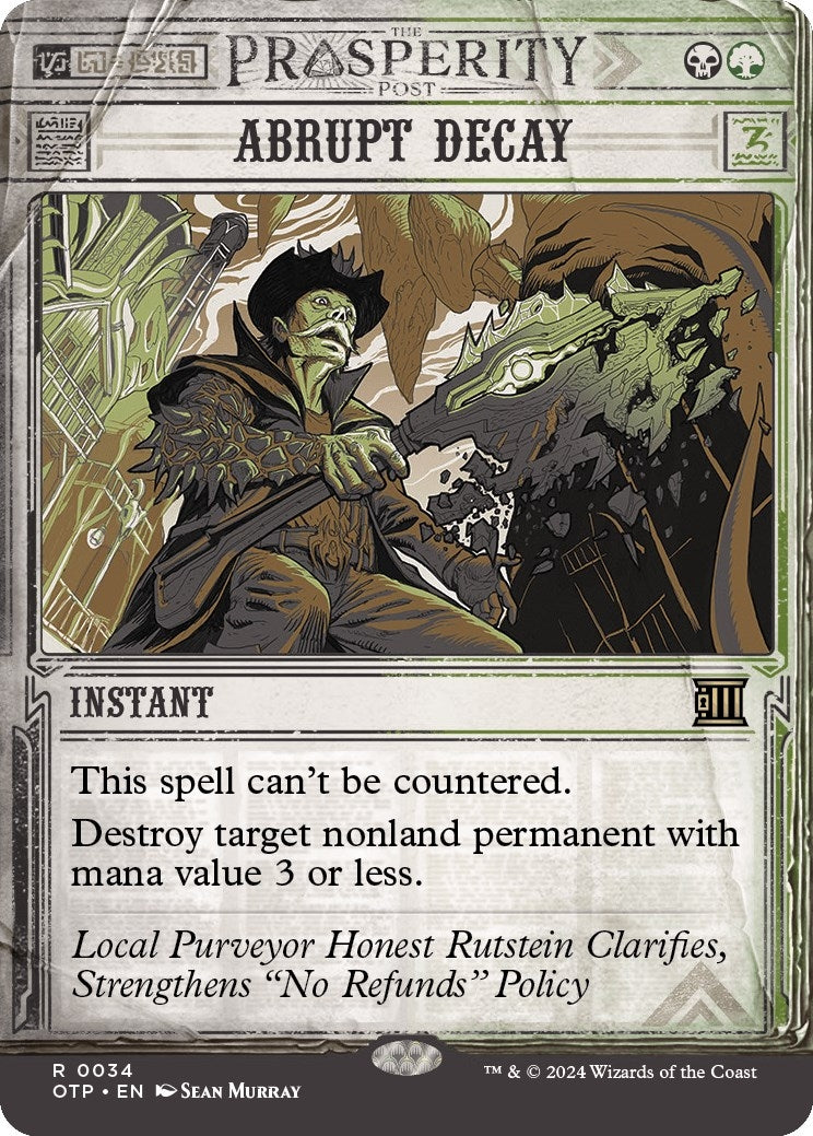 Image for Abrupt Decay (34) [Outlaws of Thunder Junction: Breaking News] - Magic: The Gathering