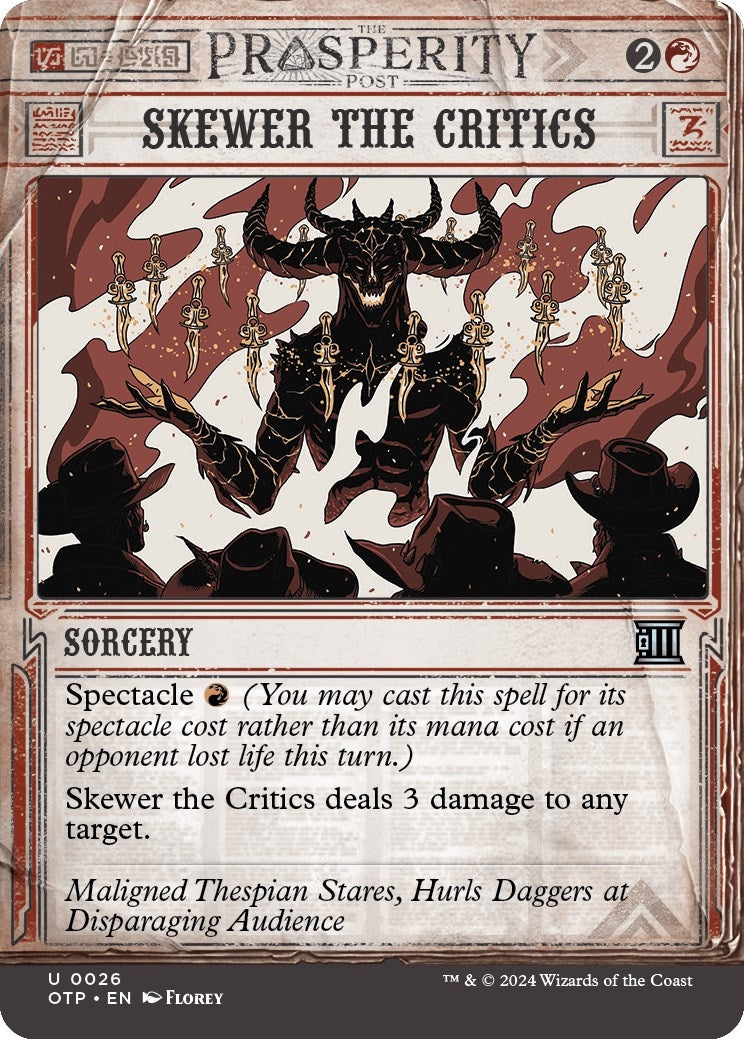 Image for Skewer the Critics (26) [Outlaws of Thunder Junction: Breaking News] - Magic: The Gathering