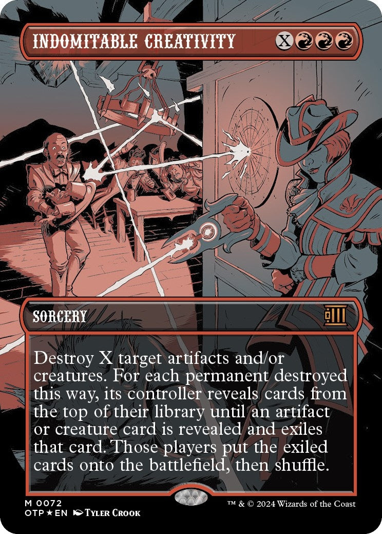 Image for Indomitable Creativity (Textured Foil) (72) [Outlaws of Thunder Junction: Breaking News] - Magic: The Gathering